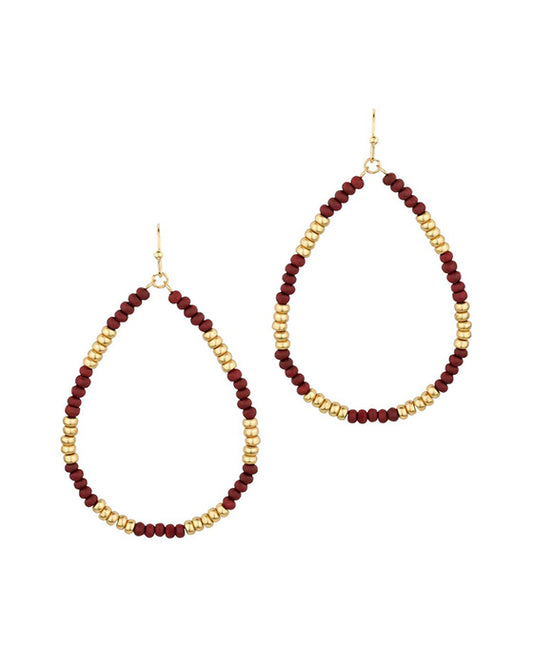 Wood & Metal Teardrop Earring