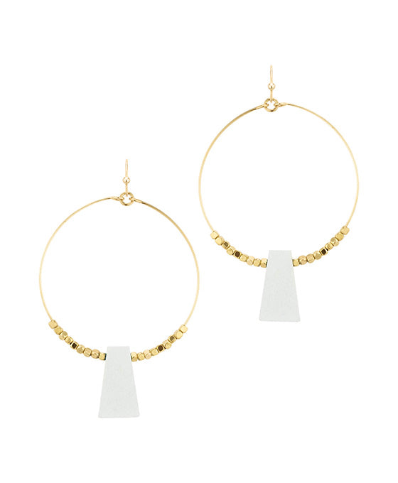 Metal Circle w/ Wood Earring