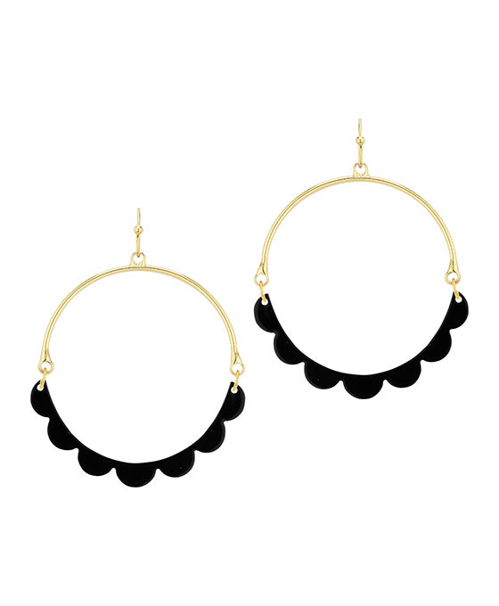 Acetate Scallop & Metal Earring