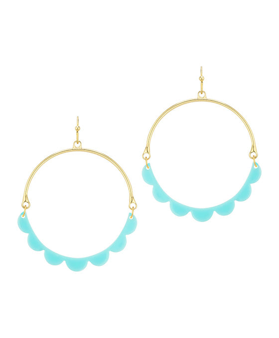 Acetate Scallop & Metal Earring