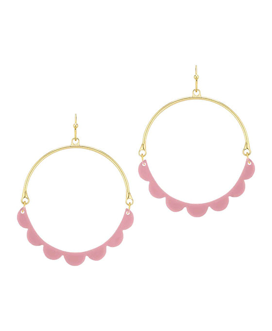 Acetate Scallop & Metal Earring