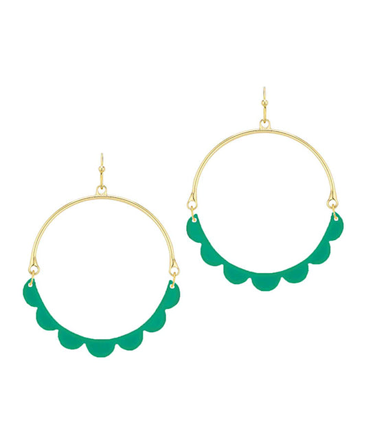 Acetate Scallop & Metal Earring