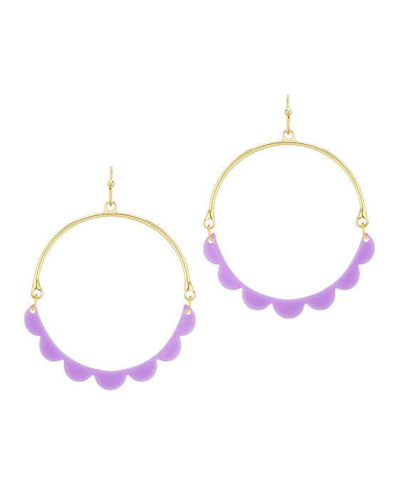 Acetate Scallop & Metal Earring