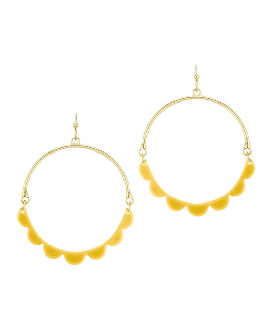 Acetate Scallop & Metal Earring