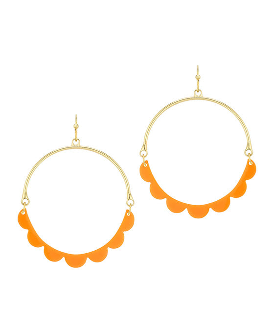 Acetate Scallop & Metal Earring