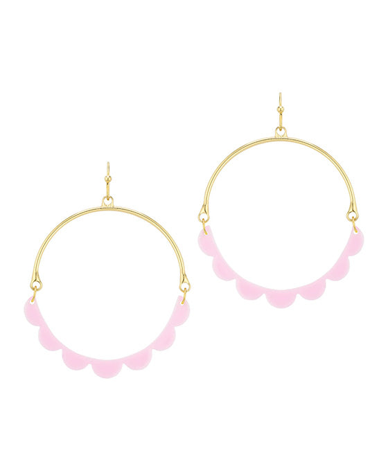 Acetate Scallop & Metal Earring