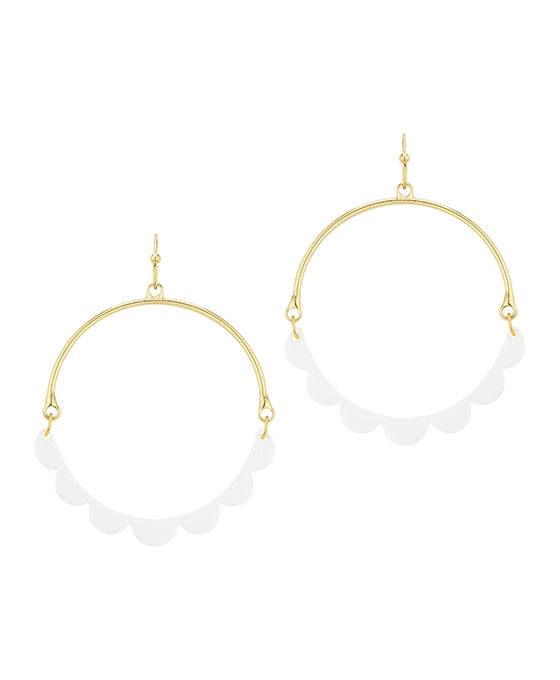 Acetate Scallop & Metal Earring