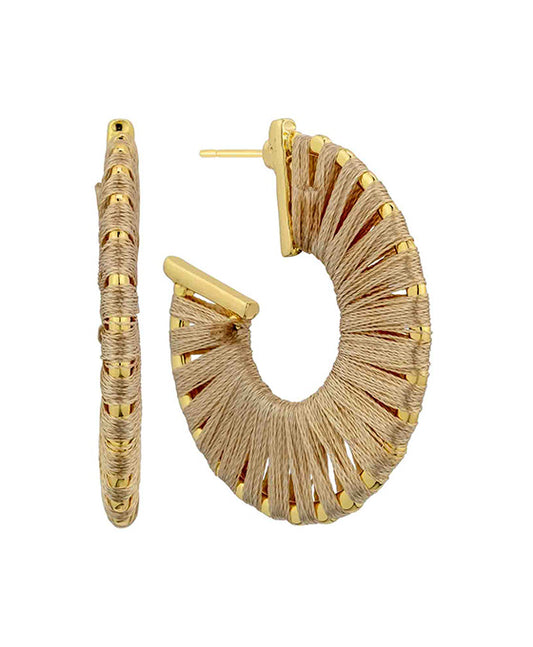 35mm Thread Metal Hoop Earring