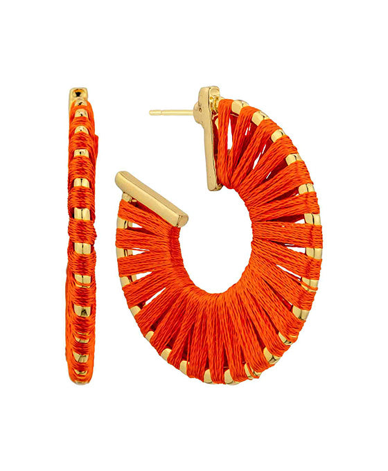 35mm Thread Metal Hoop Earring