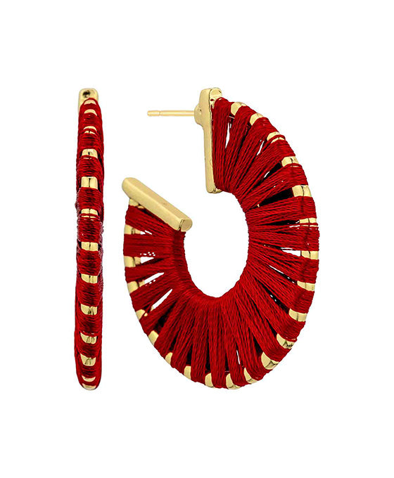 35mm Thread Metal Hoop Earring