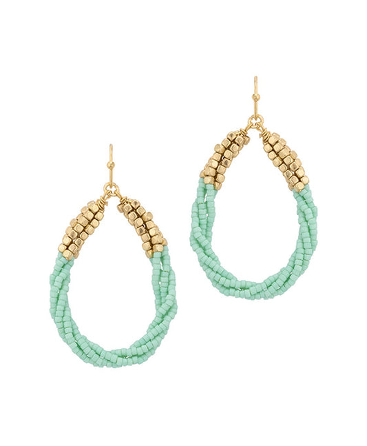 Seed Bead Twist Teardrop Earring