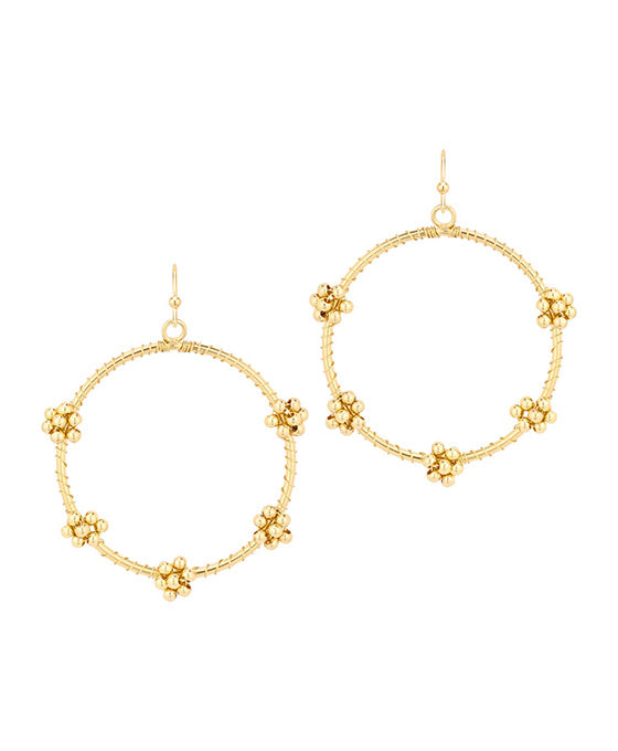 Metal Circle Flower Earring
