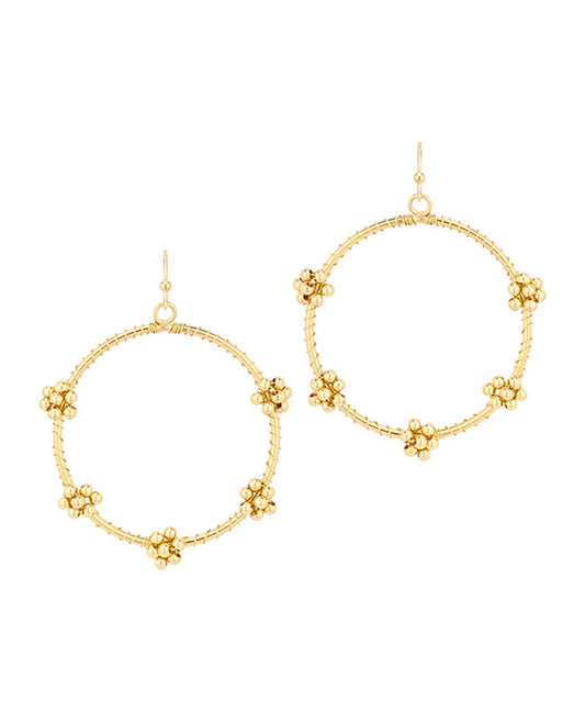Metal Circle Flower Earring