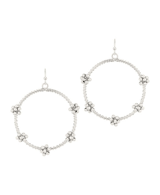 Metal Circle Flower Earring