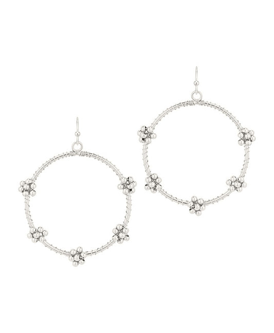 Metal Circle Flower Earring