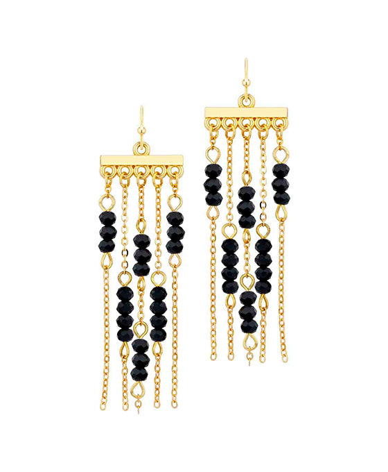 Glass & Metal Chain Dangle Earring