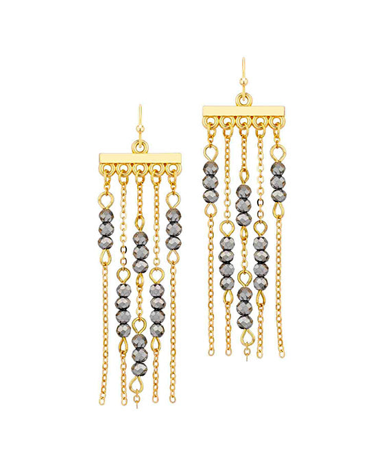 Glass & Metal Chain Dangle Earring