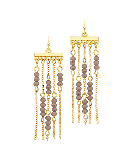 Glass & Metal Chain Dangle Earring