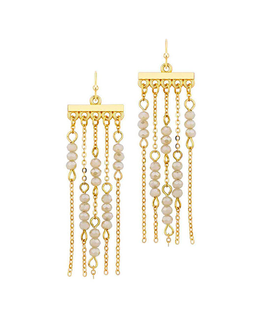 Glass & Metal Chain Dangle Earring