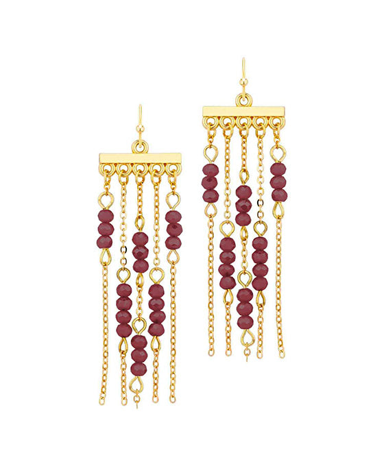 Glass & Metal Chain Dangle Earring