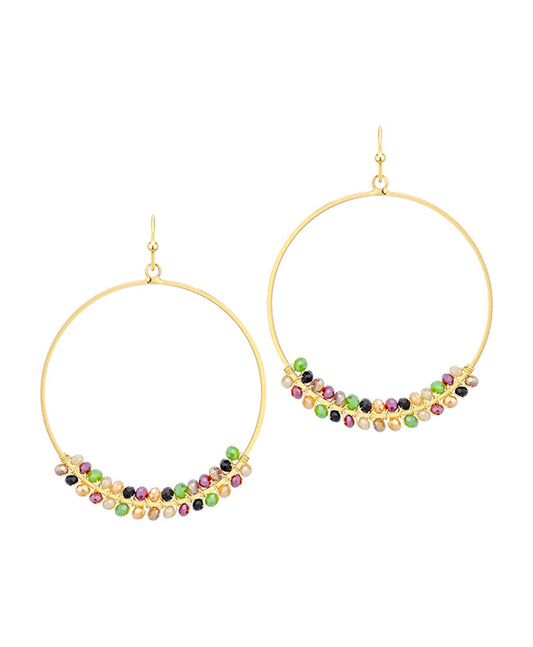 Metal Circle w/ Glass Earring