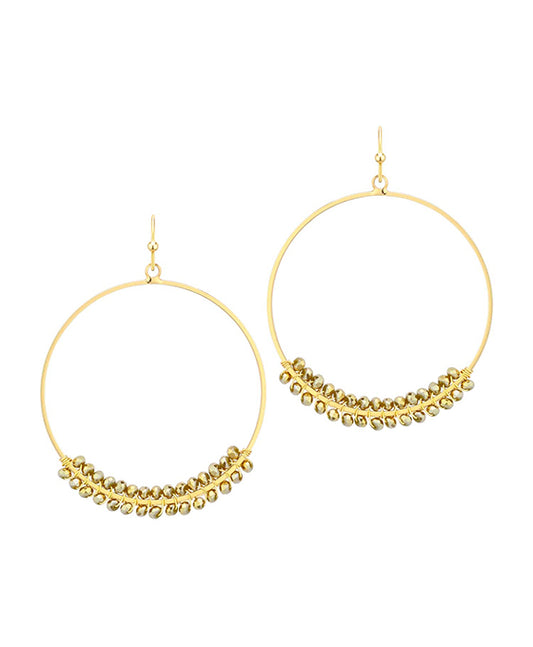 Metal Circle w/ Glass Earring