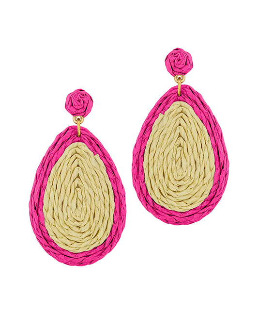 Rattan Teardrop Post Earring