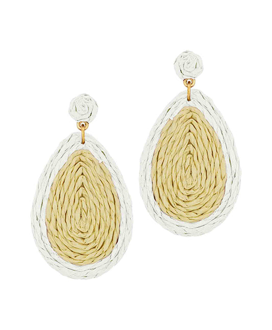 Rattan Teardrop Post Earring