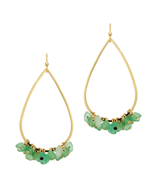 Metal Teardrop w/ Stone Earring