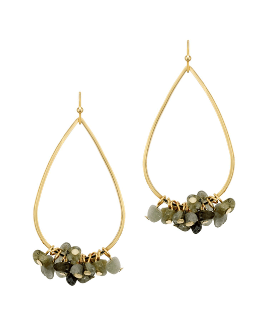 Metal Teardrop w/ Stone Earring