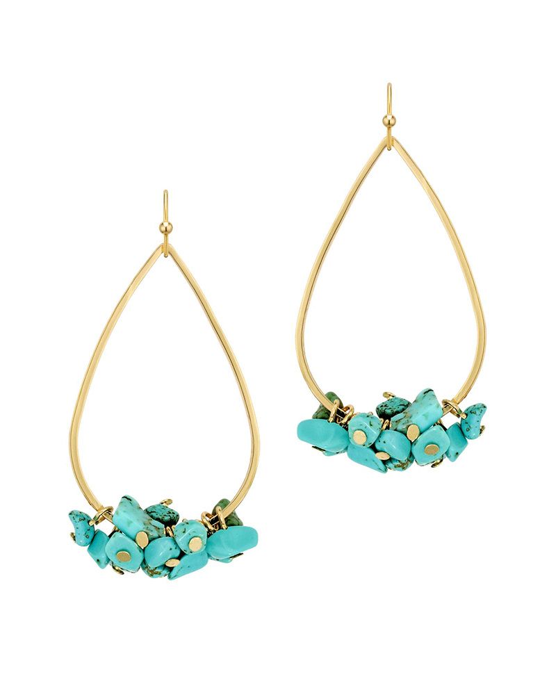 Metal Teardrop w/ Stone Earring