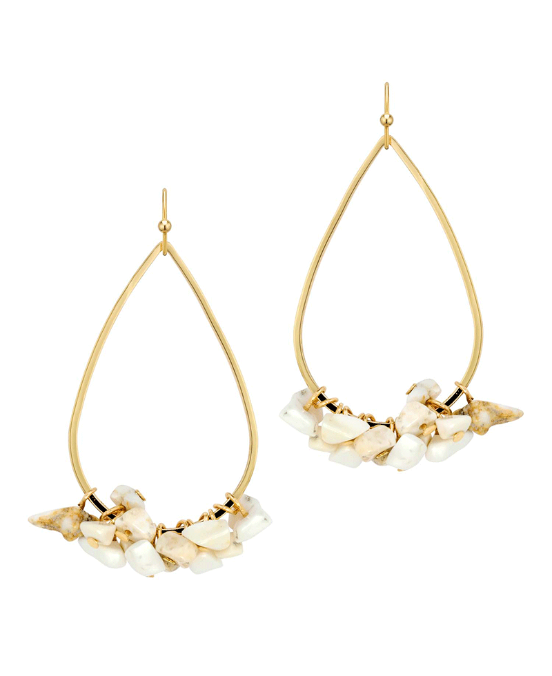 Metal Teardrop w/ Stone Earring