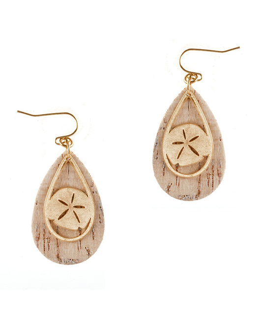 Cork Filigree Sand Dollar Earring