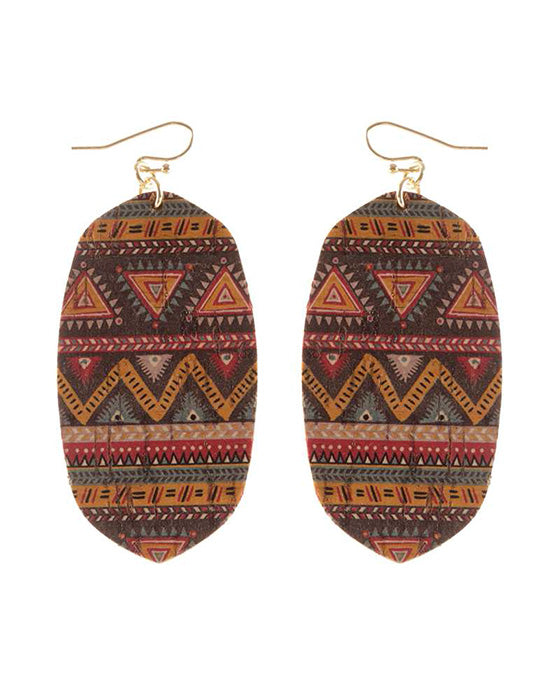 Metal Cork Aztec Earring