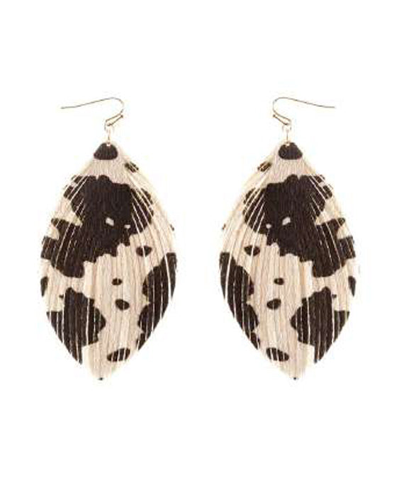 Leather Cowhide Fringe Earring
