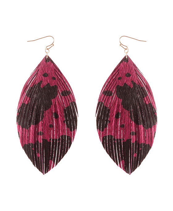 Leather Cowhide Fringe Earring