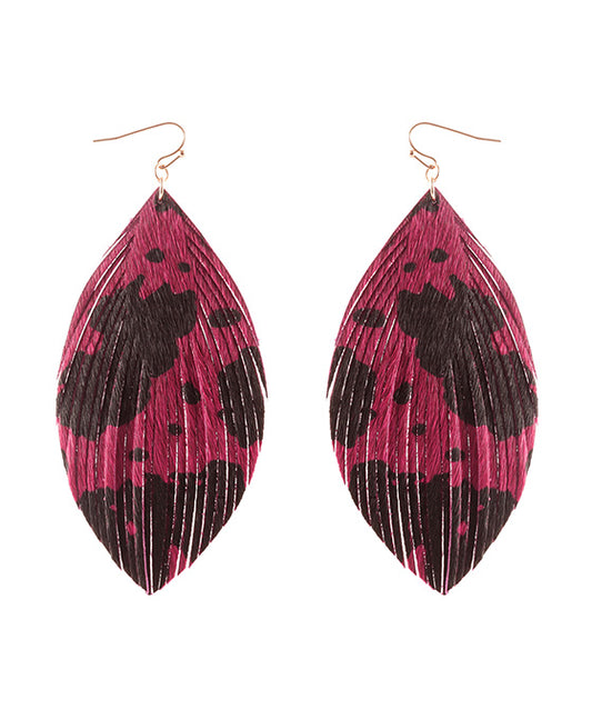 Leather Cowhide Fringe Earring
