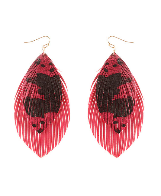Leather Cowhide Fringe Earring