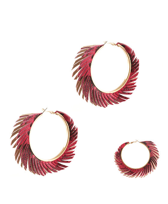 Metal Cowhide Fringe Earring