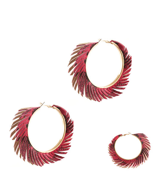 Metal Cowhide Fringe Earring