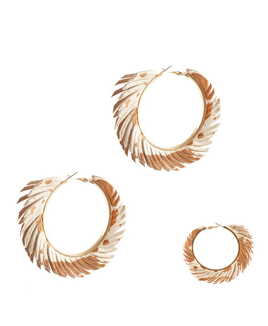 Metal Cowhide Fringe Earring