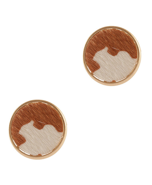 Leather Cowhide Post Earring