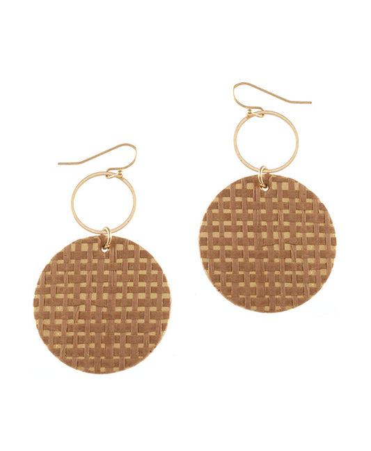 Rattan Metal Round Earring