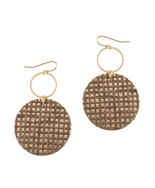Rattan Metal Round Earring