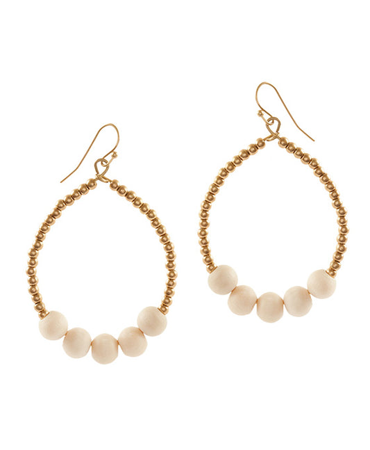 Wood & CCB Teardrop Earring