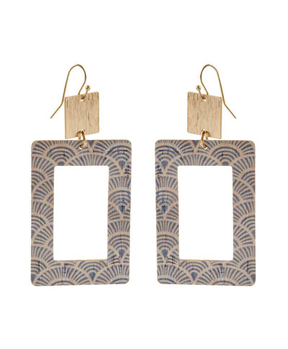 Cork Moroccan Rectangle Earring