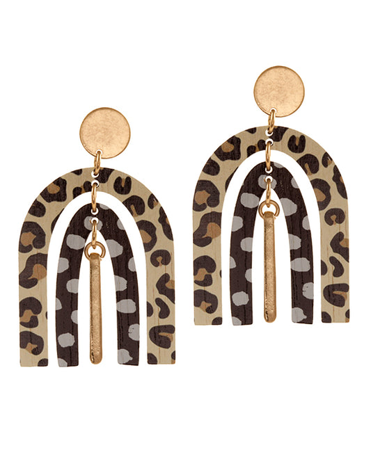 Wood Animal Print Earring