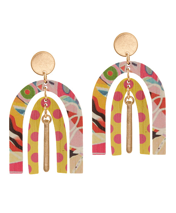 Wood Animal Print Earring