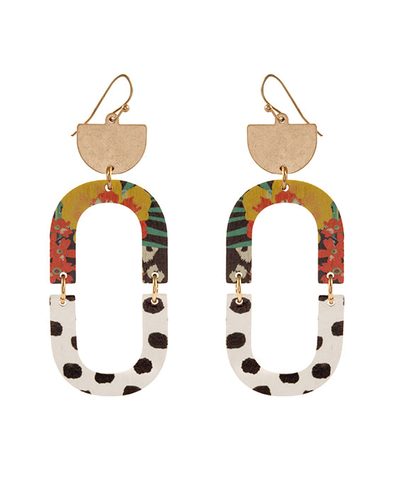 Wood Animal Print Earring