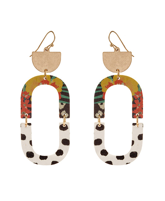 Wood Animal Print Earring